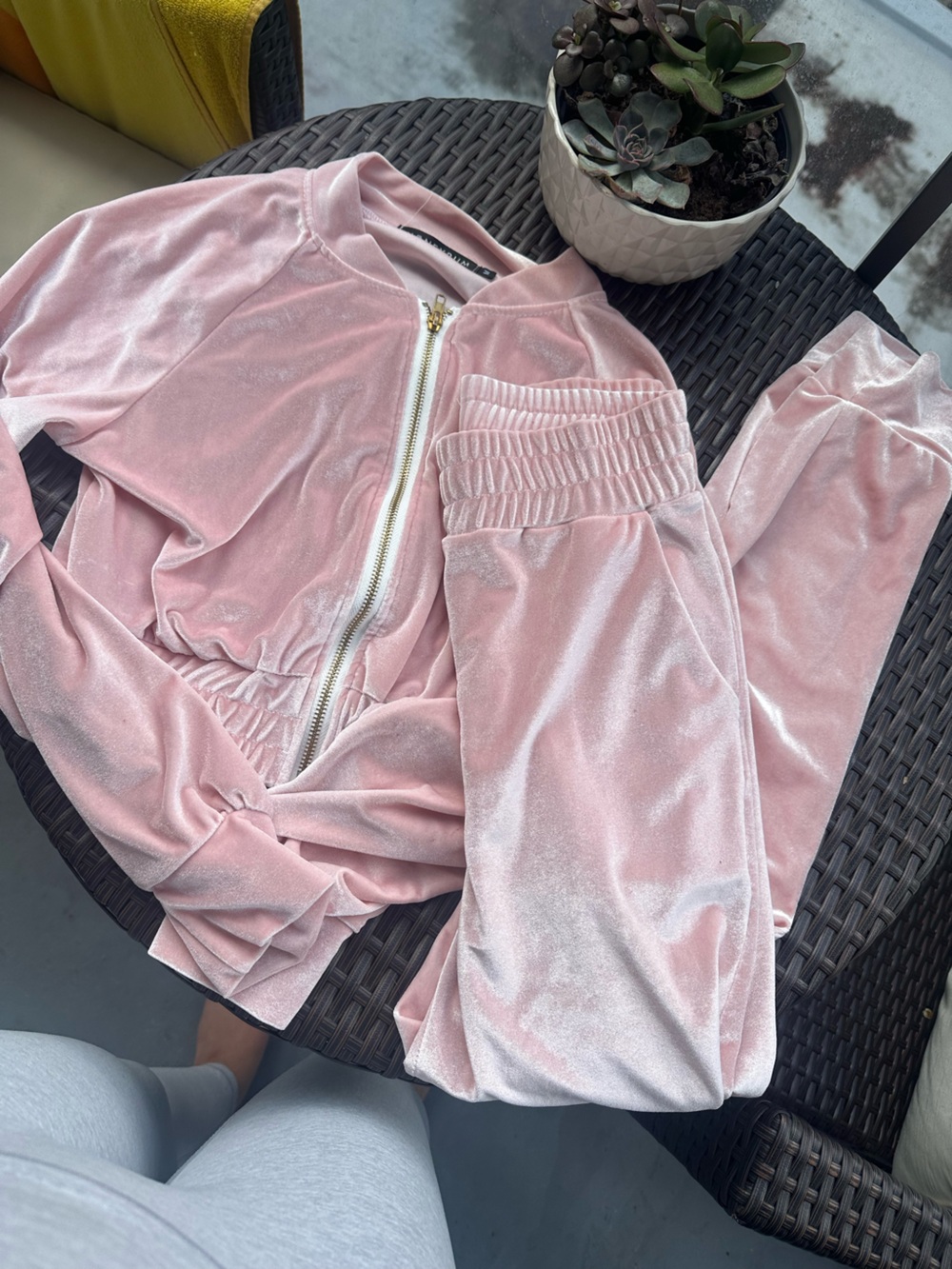 Velvet Pink Women's Jogger Jumpsuit with Zip